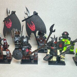 Custom Printed MOC Lord of the Rings Uruk-Hai Orc Army Minifigures 8 Pack
